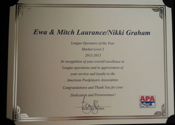APA League Operator of the Year Award!